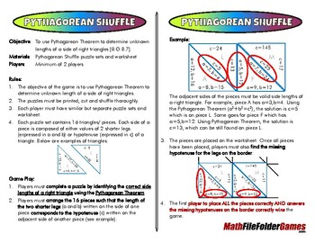 Preview of Pythagorean Shuffle - 8th Grade Math Game [CCSS 8.G.B.7]