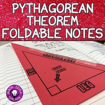 Preview of Pythagorean Theorem Foldable Notes for 8th Grade Math Interactive Notebook