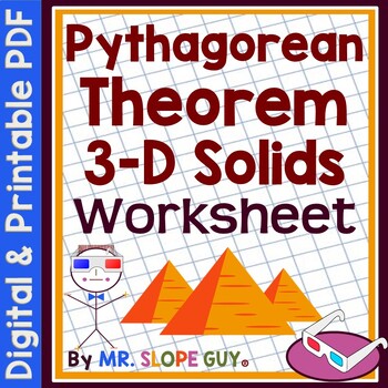 Preview of Pythagorean Theorem 3D Solids Worksheet Geometry