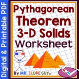 Pythagorean Theorem 3D Solids Worksheet Geometry