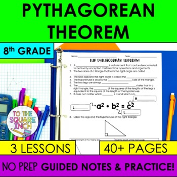 Preview of Pythagorean Theorem - 8th Grade Math Guided Notes and Practice