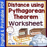 Pythagorean Theorem Activity (Finding Distance) Worksheet