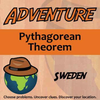 Preview of Pythagorean Theorem Activity - Printable & Digital Sweden Adventure Worksheet