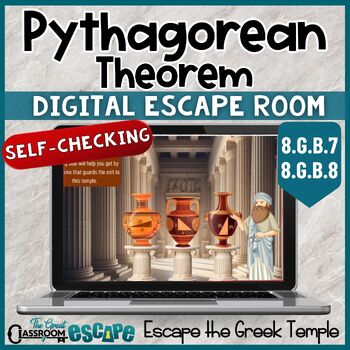 Preview of Pythagorean Theorem Activity Self-Checking 8th Grade Math Digital Escape Room