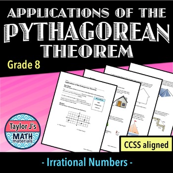 Preview of Pythagorean Theorem Applications Worksheet