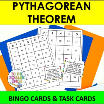 Preview of Pythagorean Theorem Bingo Game | Task Cards | Whole Class Activity