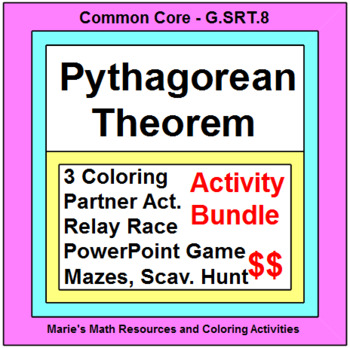 Preview of PYTHAGOREAN THEOREM:  ACTIVITY BUNDLE