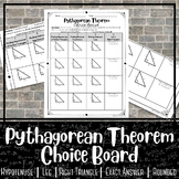 Pythagorean Theorem Choice Board Worksheet | Differentiate