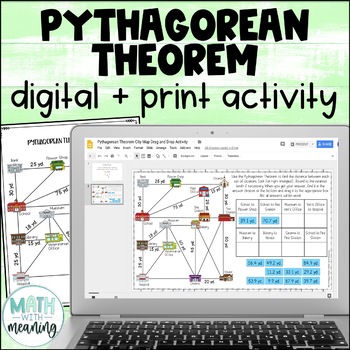 Preview of Pythagorean Theorem Application Activity Digital and Print