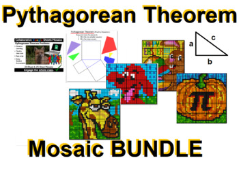 Preview of Pythagorean Theorem - Collaborative Mosaic BUNDLE