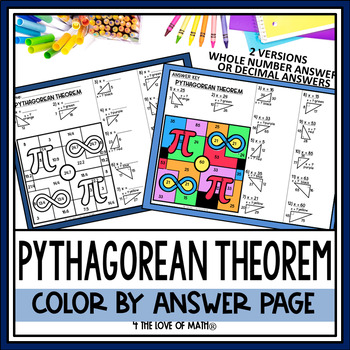 Preview of Pythagorean Theorem Activity: Color By Number