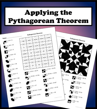 Preview of Pythagorean Theorem Color Worksheet