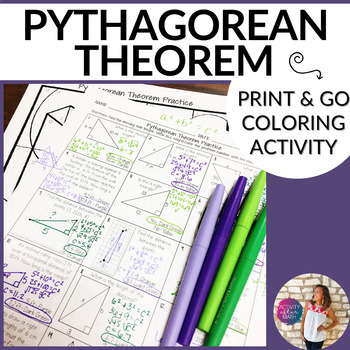 Preview of Pythagorean Theorem Coloring By Number