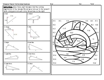 Preview of Pythagorean Theorem Coloring Pages (4)