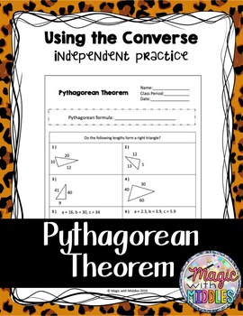 Preview of Pythagorean Theorem Converse Practice