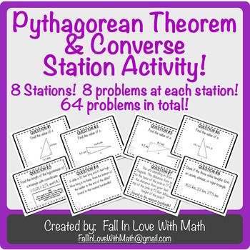 Preview of Pythagorean Theorem & Converse Station Activity
