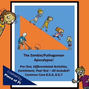 Preview of Pythagorean Theorem Converse Zombies 8.G.6 and 8.G.7 Assessments Differentiation