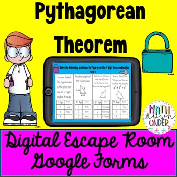 Preview of Pythagorean Theorem - Digital Escape Room for Google Forms 