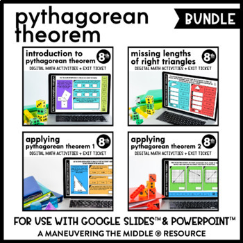 Preview of Pythagorean Theorem Digital Math Activity Bundle | 8th Grade Google Slides