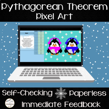 Preview of Pythagorean Theorem - Digital Math Activity - Winter and Snow Themed
