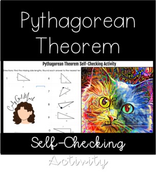 Preview of Pythagorean Theorem Digital Mystery Picture Shelf Checking Activity