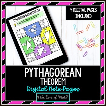 Preview of Pythagorean Theorem Digital Note Pages