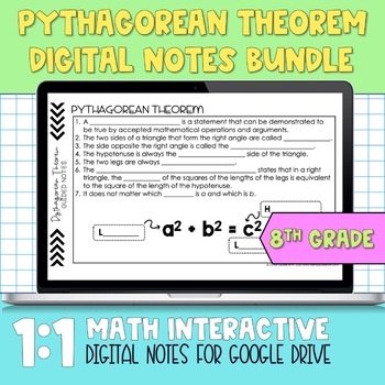 Preview of Pythagorean Theorem Digital Notes