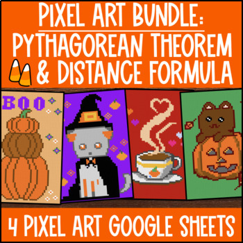 Preview of Pythagorean Theorem Pixel Art | Distance Formula | Google Sheets | Hypotenuse