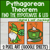 Pythagorean Theorem Digital Pixel Art | Hypotenuse & Leg |