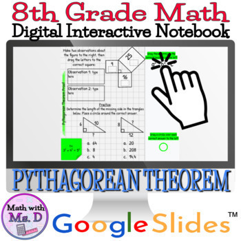 Preview of Pythagorean Theorem Digital + Printable Interactive Notebook