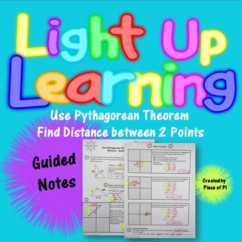 Preview of Pythagorean Theorem Distance Between Points Coordinate Plane Guided Notes 8.G.8