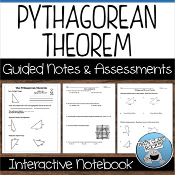 Preview of PYTHAGOREAN THEOREM GUIDED NOTES AND ASSESSMENTS