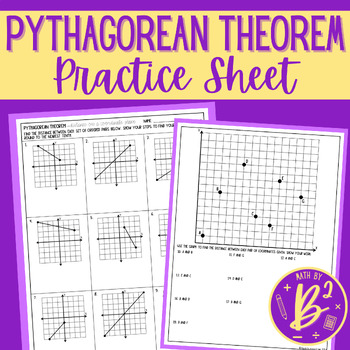 Preview of Pythagorean Theorem Distance on a Coordinate Plane Practice