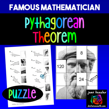 Preview of Pythagorean Theorem Famous Mathematician Puzzle