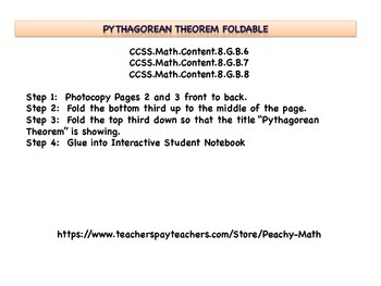 Preview of Pythagorean Theorem Foldable
