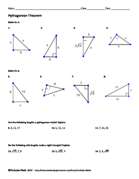 Pythagorean Theorem GEOMETRY Worksheet by Pecktabo Math | TpT