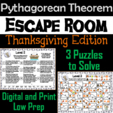Pythagorean Theorem Game: Geometry Escape Room Thanksgivin