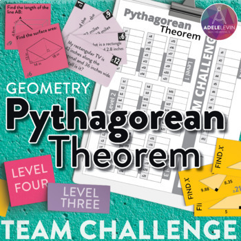 Preview of Pythagorean Theorem (TEAM CHALLENGE task cards)