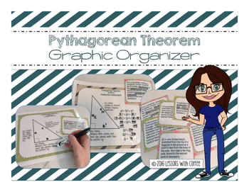 Preview of Pythagorean Theorem Graphic Organizer and Task cards