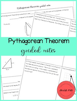 Preview of Pythagorean Theorem Guided Notes