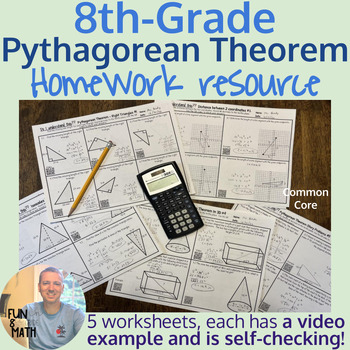 Preview of Pythagorean Theorem Homework Resource