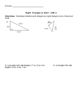 Preview of Pythagorean Theorem Homework set