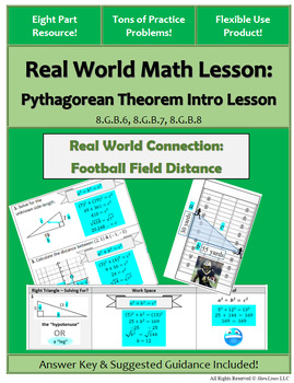 Preview of Pythagorean Theorem Intro & Practice: Engaging 8 Part Lesson(Flexible Use!)