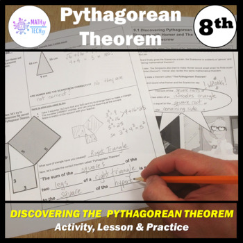 Preview of Pythagorean Theorem Introduction Activity and Practice Grade 8