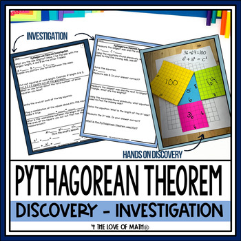 Preview of Pythagorean Theorem Hands On Investigation Activity
