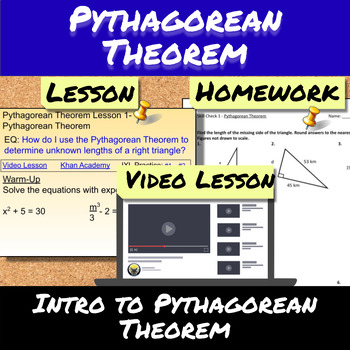 Preview of Pythagorean Theorem-Lesson 1-Intro to Pythagorean Theorem