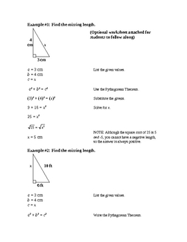 exploring the pythagorean theorem assignment