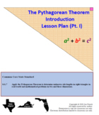 The Pythagorean Theorem Introduction Full Lesson Plan & Pe