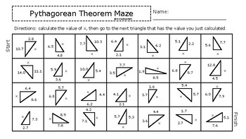 Preview of Pythagorean Theorem Maze
