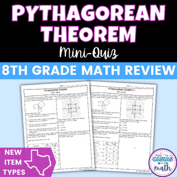 Preview of Pythagorean Theorem Mini Quiz | STAAR New Question Types | 8th Grade Math Review